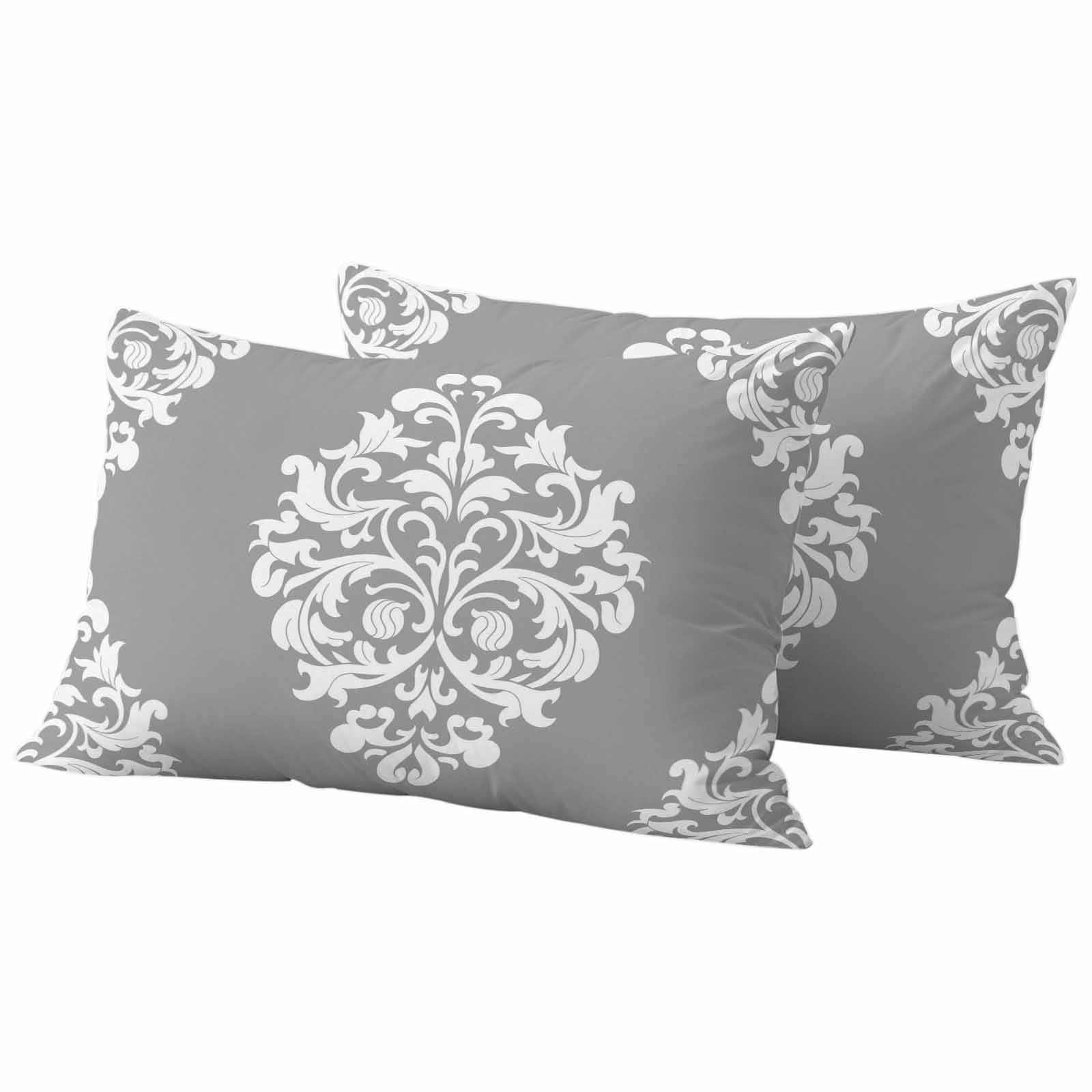 Baroque Grey Outdoor Pillow Covers 20x12 Inch Lumbar Pillow Covers Set of 2 Waterproof Decorative Throw Pillow Cases Vintage Damask Classic Floral Cushion Covers for Patio Furniture Garden Couch Sofa