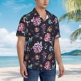 thumbnail image 5 of Xecao Roses Flowers print Hawaiian shirt - a stylish short-sleeve button-down for men, perfect for casual beach and tropical outings., 5 of 9