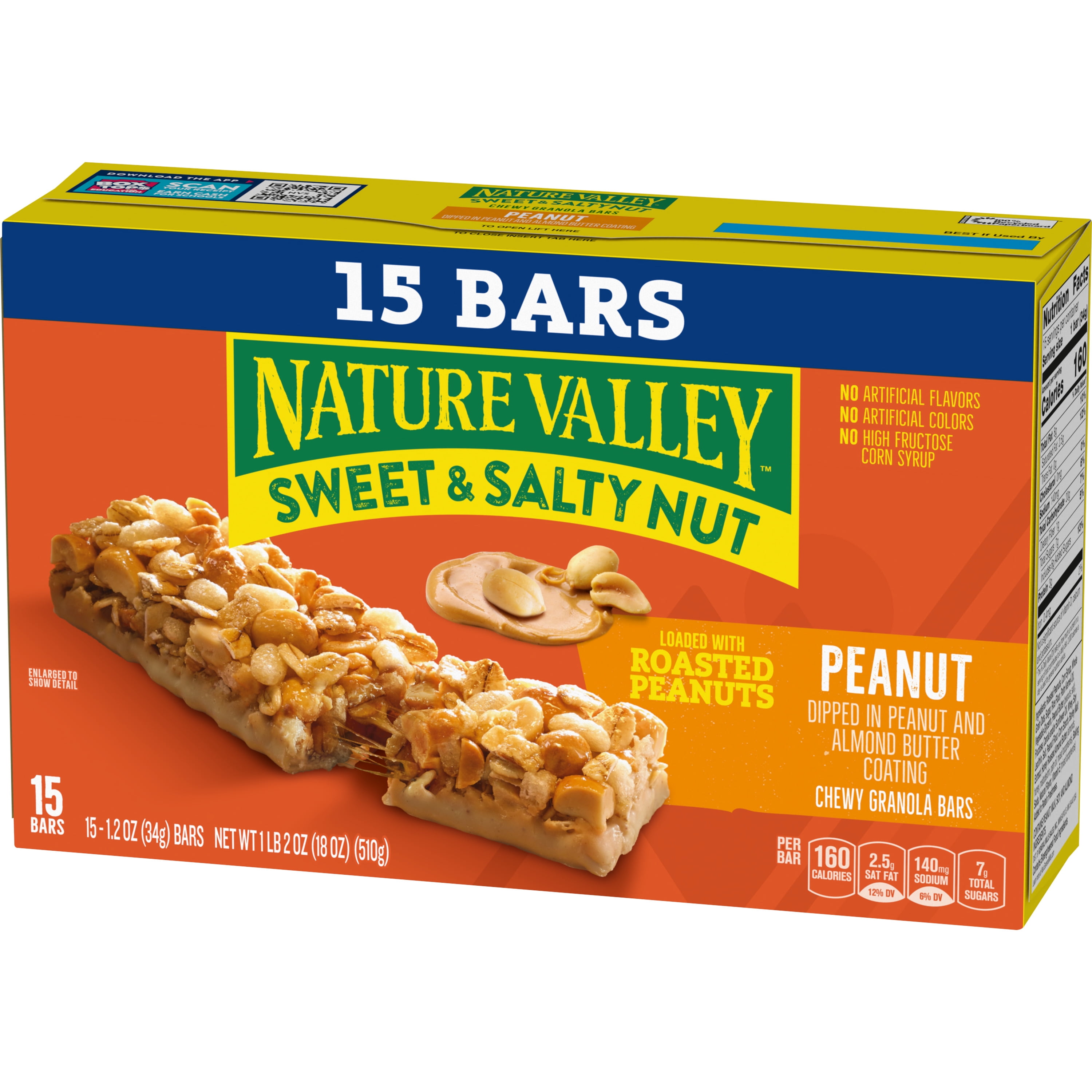 Nature Valley Granola Bars, Sweet and Salty Nut, Peanut, 15 Bars, 18 oz