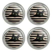Black Cat In Window Metal Craft Sewing Novelty Buttons - Set of 4