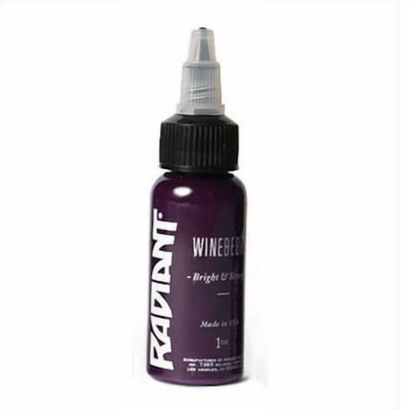 Radiant Colors Tattoo Ink - Tattooing Inks Fluid Vegan Pigments 1/2 oz Half Ounce - Wineberry