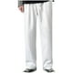 thumbnail image 2 of Pantalones largos casuales para hombre, de color sólido, con cintura elástica, cordón ajustable, bolsillo, tubo recto, deportivos, de poliéster., 2 of 7