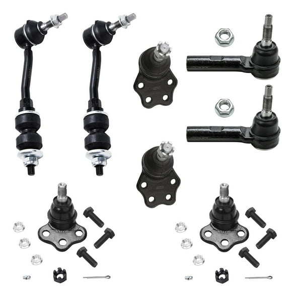 Detroit Axle - RWD Front 8pc Suspension Kit for 2000-2004 Dodge Dakota, 2000-2003 Durango, 4 Upper & Lower Ball Joints, 2 Outer Tie Rods, 2 Sway Bars, 2001 2002 Replacement