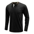 thumbnail image 2 of IROINNID Mens Pullover Shirts Long Sleeve Stand-up Collar Fashion T-shirt Long-sleeved Pullover Stand-up Collar Collar Blouse Tops,Black, 2 of 6