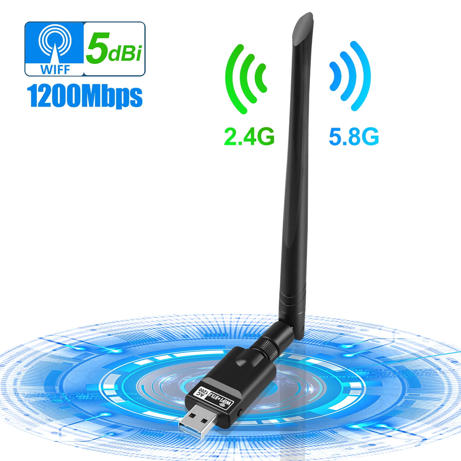 Usb 3 0 Bluetooth Wifi Adapter Ac1200mbps With 5dbi Antenna 2 4g 5ghz