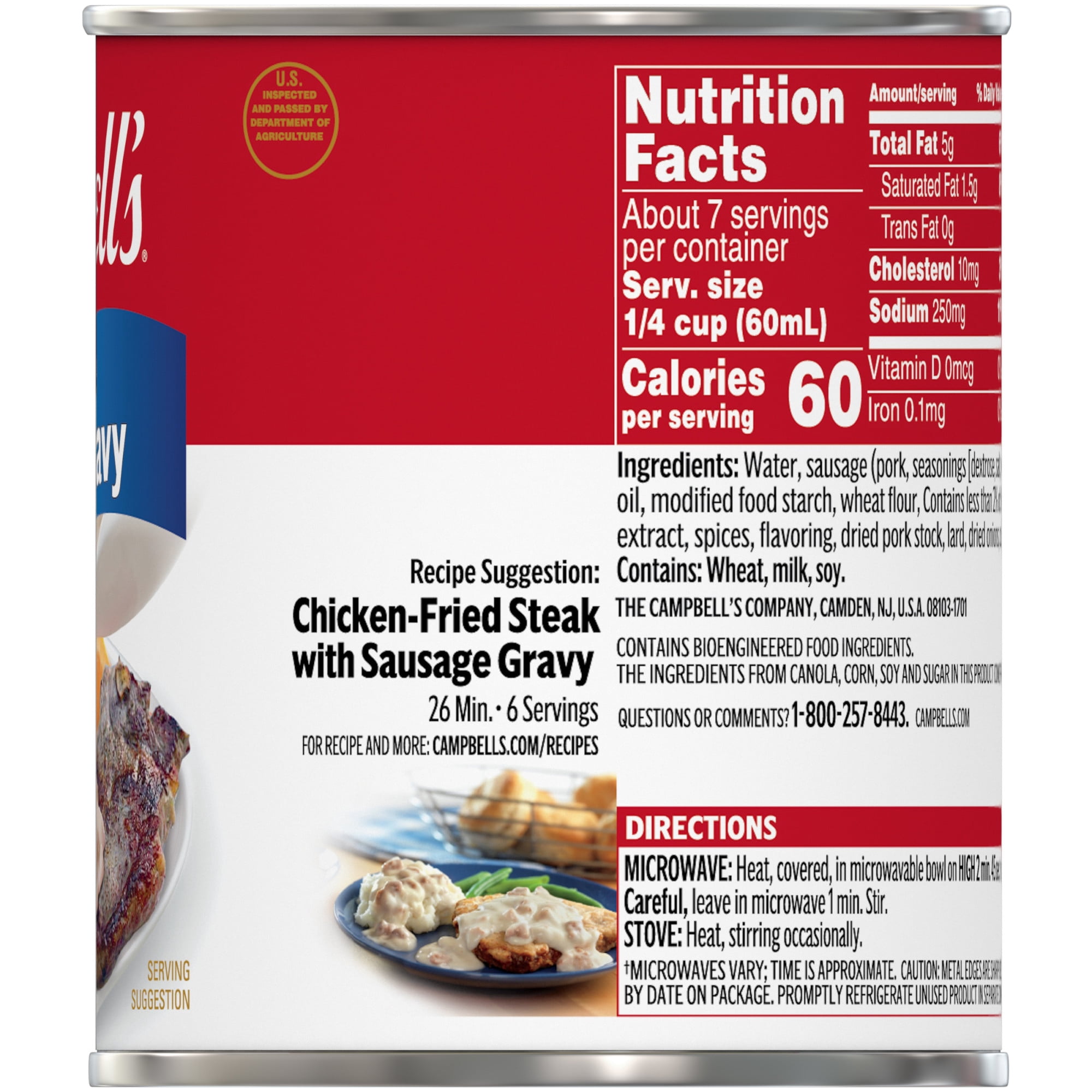 Campbell’s Country Style Sausage Gravy, 13.8 oz Can