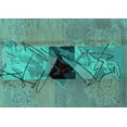 thumbnail image 1 of Ahgly Company Indoor Rectangle Abstract Turquoise Blue Modern Area Rugs, 7' x 10', 1 of 4