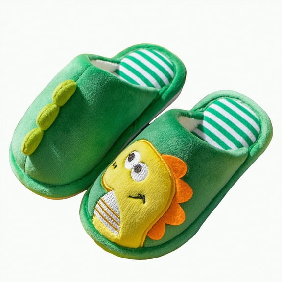 Hessimy Unisex-Child Kids Toddlers Whimsical Animal Critter Washable Slipper Indoor Slippers Shark Slippers Girls Slippers Boys Slippers Toddler House Slippers (Green,10)