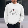 thumbnail image 2 of WREESH Graphic Sweatshirt Valentine's Day Love Letter Printed Crewneck Sweatshirts Casual Pullover for Men White, 2 of 6