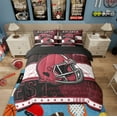 thumbnail image 2 of Erosebridal Football Soccer Bed in a Bag Twin size, Sports Theme Bed Set , Atlanta, Black Pink, Microfiber 7pcs, 2 of 5