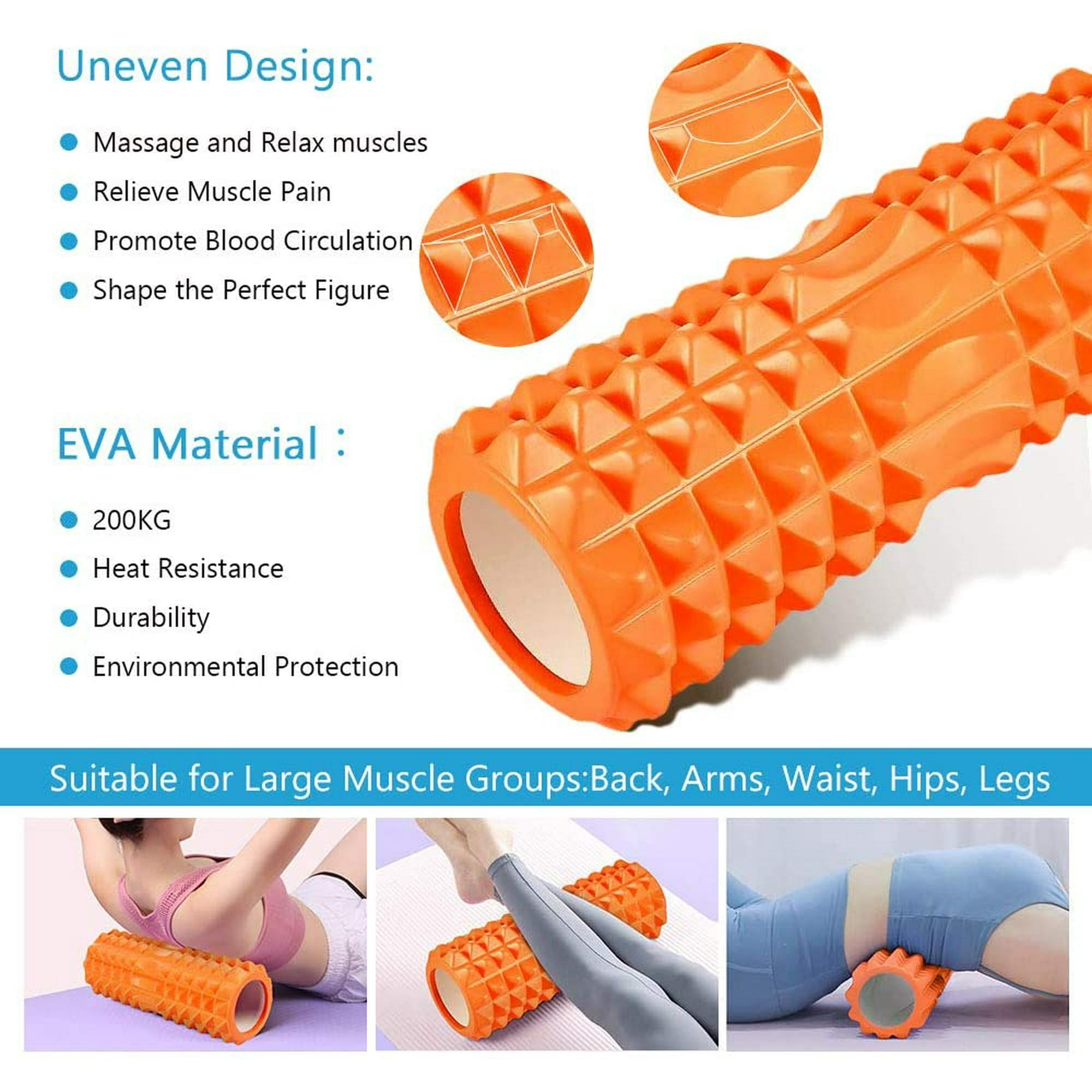 In Foam Roller Set Includes Hollow Core Massage Roller Muscle Roller Stick Spiky Massage Ball
