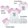 thumbnail image 2 of Can't Touch This I'm Seriously 6 Feet Away Funny Dresses For Baby, Newborn Babies Skirts, Infant Princess Dress, 0-24M Kids Graphic Clothes (Pink Raglan Dresses, 6-12 Months), 2 of 5