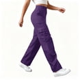 thumbnail image 3 of Pantalones Cargo Mujer Pierna Ancha Elástico Talle Alto Ligero Pantalones De Senderismo Casual Holgado Moda Ropa De Calle Y2k Trajes, 3 of 7