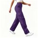 thumbnail image 3 of Pantalones Cargo Mujer Pierna Ancha Elástico Talle Alto Ligero Pantalones De Senderismo Casual Holgado Moda Ropa De Calle Y2k Trajes, 3 of 7
