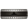 thumbnail image 3 of Stainless Steel Polished Black Ceramic Cz Ring (Size 10.5) Made In China sr564-10.5, 3 of 5