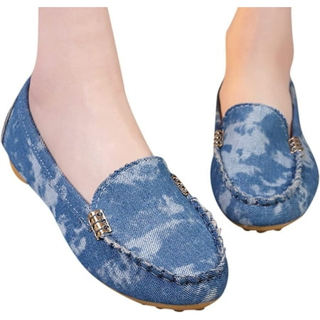 Womens Canvas Loafers Slip On Low Top Flat Boat Shoes Chic Casual Dressy Work Office Shoes Business Casual Shoes for Women Comfy Lightweight Comfortable Daily Outdoor Walking Shoes