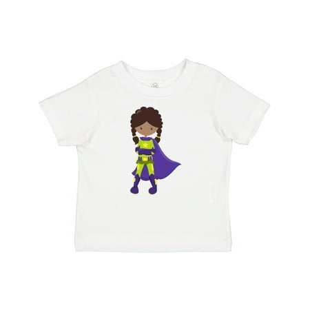 

Inktastic African American Girl Superhero Girl Purple Cape Gift Baby Girl T-Shirt