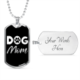 thumbnail image 4 of Chien Mère Patte Collier en Acier Inoxydable Ou 18k or Chien Tag 24" Chaîne, 4 of 8