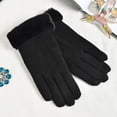 thumbnail image 4 of Under $10 Gloves Mittens Black Ladies Fashion Warm Gloves Outdoor Riding Driving Solid Color Plus Fleece Touched Screen NonSlip Gloves, 4 of 4
