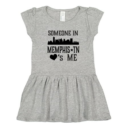 

Inktastic Memphis Tennessee Someone Loves Me Skyline Gift Toddler Girl Dress