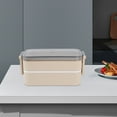 thumbnail image 4 of ROLKFUK Japanese Bento Box, 2-Compartment Leakproof Lunch Box - Microwave & Dishwasher Safe, Eco-Friendly Portable Lunch Container for Adults, ki-ds, Work, Sch-ool, Picnic - Beige, 4 of 6