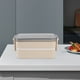 thumbnail image 4 of Lonchera Bento | Diseño de Doble Compartimento a Prueba de Fugas | Apta para Microondas y Lavavajillas | Plástico Ecológico | Contenedor de Comida Portátil y Apilable | Azul Beige | 17.5x8.3x8cm – 1, 4 of 6