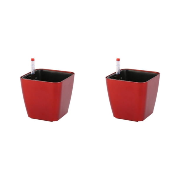 Bearachild Maceta de resina con estilo para jardín, belleza con maceta innovadora, macetas de belleza para plantas, vino tinto 14*13*10,5 vino rojo 14*13*10.5 2Conjunto