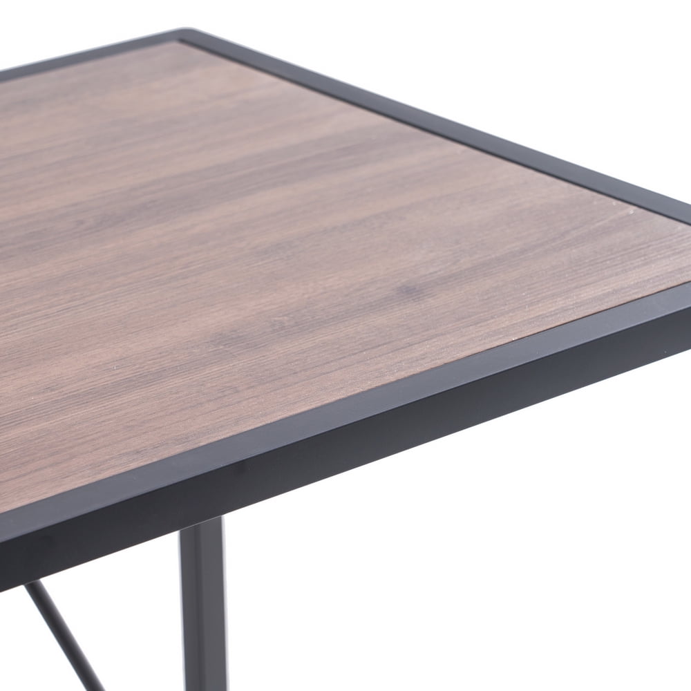 Lowestbest 3 Piece Dining Table Set, Kitchen Table and 2 PU Stools, Walnut & Gray Lowestbest 3 Piece Dining Table Set, Kitchen Table and 2 PU Stools, Walnut & Gray