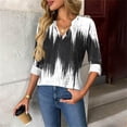 thumbnail image 6 of Fashion Women's Casual Printed Comfortable Long Sleeved Blouse T-Shirt Top With Buttons, 6 of 8