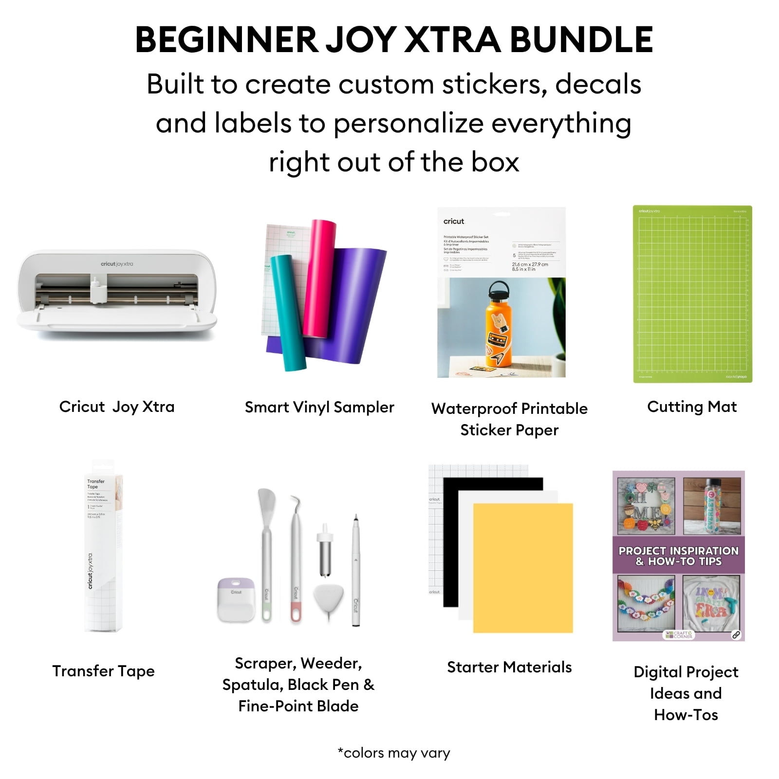 Cricut Joy Xtra Sticker and Vinyl Starter Bundle Set
