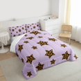 thumbnail image 3 of Feelyou Cartoon Stars Plum Queen Comforter Set, Cheetah Print Bedding Comforter Set, 3pcs, 3 of 8