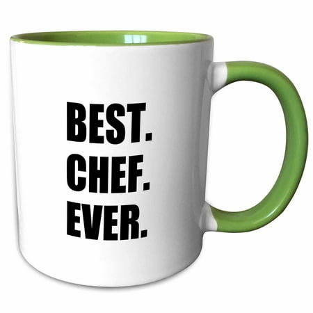 3dRose Best Chef Ever - text gifts for world greatest cook and cooking fans - Two Tone Green Mug, (Best Dark Rum For Cooking)