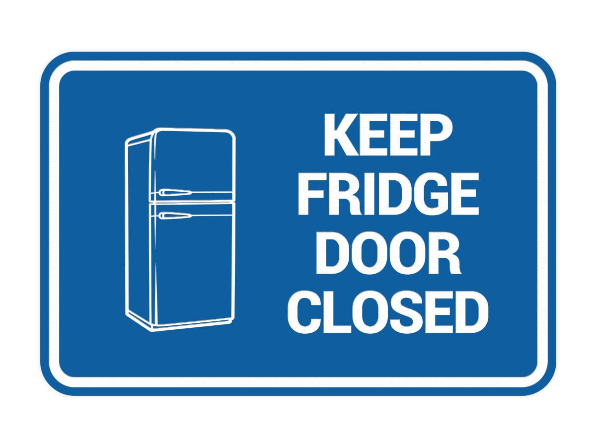 Signs ByLITA Classic Framed, Keep fridge door closed Sign (Blue