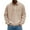 Khaki, variant on Men's Corduroy Shirt Quarter Button Pullover Long Sleeve Polo Shirt Casual Work Shirt with Pocket Navy S(S)