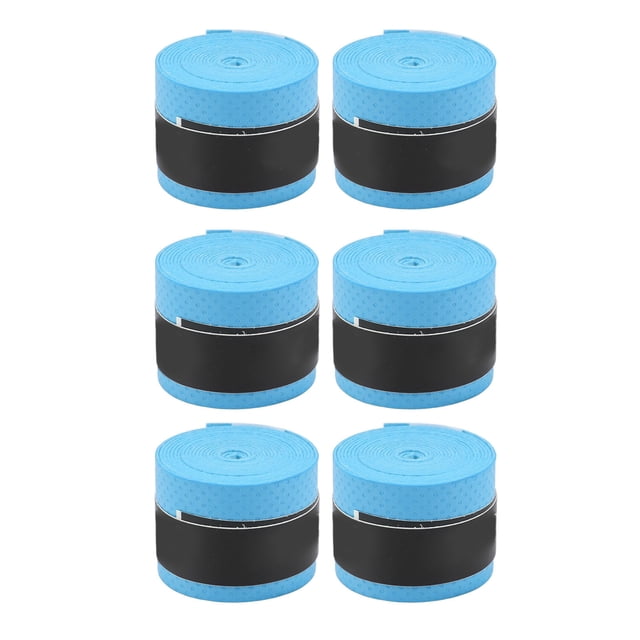 Bande de Poignée de Raquette de Tennis, Bande de Raquette de Badminton Résistant à l'Usure Respirante 6Pcs pour le Sport Noir, Blanc, Rouge, Jaune, Violet, Bleu