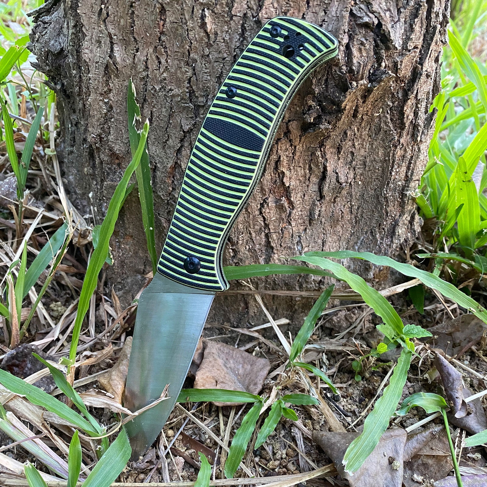 Folding Pocket Knife, Green Handle Bronze Blade for Outdoor Camping Survival, EDC Knife for Easter Independence Day Thanksgiving Halloween Christmas and Father's Day