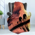 thumbnail image 4 of Animal Soft Flannel Fleece Throw Blanket, Silhouettes by River Animals Adventure Landscape, Cozy Plush for Indoor and Outdoor Use, 50" x 70", Dark Coral Seal Brown, by Ambesonne, 4 of 5