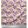 thumbnail image 1 of Soimoi Pink Silk Fabric Leaves & Clover Flower Hand Drawn Print Fabric by Yard 42 Inch Wide, 1 of 1