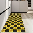 thumbnail image 4 of Yellow and Black Checkerboard Checkered Pattern Kitchen Rug Mat,Kitchen Runner Rugs Non Skid Washable,Decorative Kitchen Floor Mats for Kitchen,Sink,Laundry,17"X47", 4 of 5
