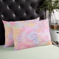 thumbnail image 4 of Rainbow Color Throw Pillow Covers, Fantasy Colorful Ombre Swirl Soft Breathable Pillow Cases with Invisible Zipper for Sleeping, King Size Pillowcases for Couch Bed Sofa Chair 20x36 Inches, 4 of 6