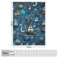 thumbnail image 4 of ARISTURING Pirate Shark Blanket Fashion Throw Blanket for Couch, Lightweight Warm Plush Blanket Super Soft Fuzzy Throws, Home Decor Flannel Blanket for Sofa Bed Office, 4 of 6