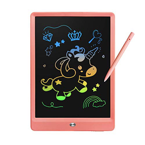 LCD Writing Tablet for Kids Pink Erasable Reusable Drawing Board Drawing Pads Girls Gifts Toys for 3 4 5 6 7 Year Old Girls Boys 10 Inch Doodle Board,Colorful Screen Doodle Board 