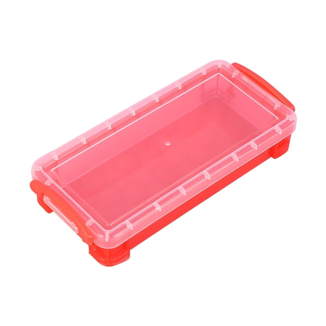 EGNMCR 1 Pack Plastic Pencil Box Large Capacity Pencil Boxes Clear Boxes With Snap-tight Lid Stackable Design And Stylish Office Supplies Storage Organizer Box pencil cases