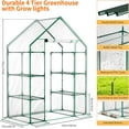 thumbnail image 4 of Mophoto Indoor Greenhouse with Grow Light,4-Tier Mini Greenhouse 56.3"x28.7"x76.8" PVC Cover with Timer Dimmable Plant Light for Indoor Plants Seed Starting Trays, 4 of 9
