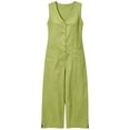 thumbnail image 4 of Avolia Women's Button Front Sleeveless Jumpsuit Wide Leg Blend Romper with Pockets, 4 of 4