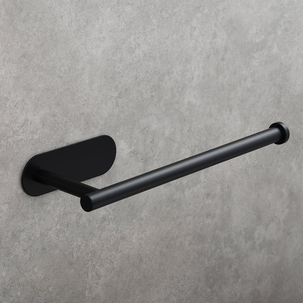 Kepooman Bath Towel Bar and Extended Toilet Paper Holder - Thicken Stainless Steel Towel Rack for Bathroom, Bathroom Accessories Towel Rod Heavy Duty Wall Mounted Towel Holder, Black Kepooman Bath Towel Bar and Extended Toilet Paper Holder - Thicken Stainless Steel Towel Rack for Bathroom, Bathroom Accessories Towel Rod Heavy Duty Wall Mounted Towel Holder, Black