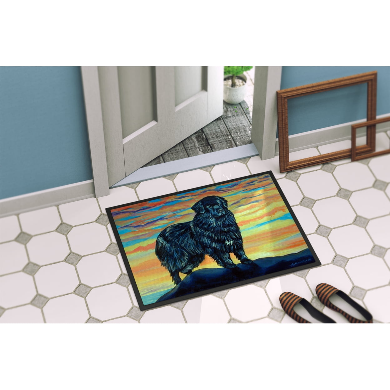 Lancaster Collection Rubber Pin Welcome Doormat Indoor Outdoor Mat, 18x30  - Linen Store