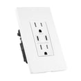 thumbnail image 2 of 15A USB Wall Outlet Receptacle, 65W Power Delivery GaN QC 3.0 Type-C w/ 2 Standard Outlets, High Speed Charging for Smart Devices, Duplex Receptacle Tamper-Resistant, Wall Plate Included, 2 of 6
