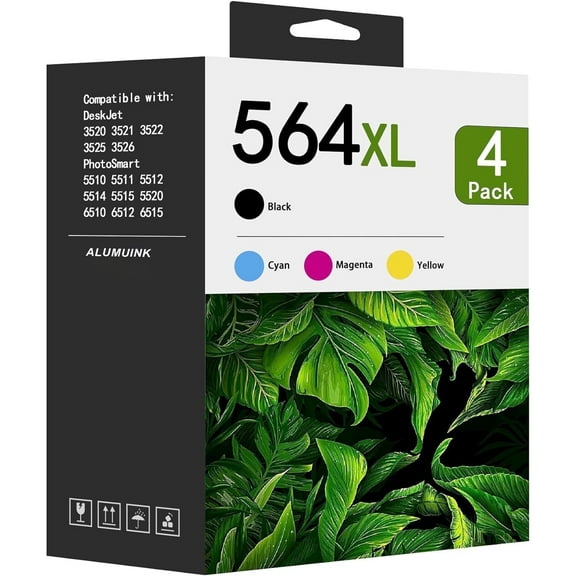 564 Ink Combo Pack Compatible for HP 564 XL Printer Ink Cartridges for DeskJet 3520 3525(4 Pack)