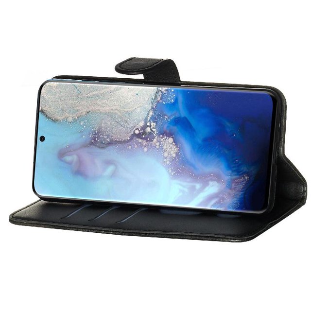 Estuche de Cuero PU con Cierre para Samsung Galaxy S20 5G , Funda Protectora con Billetera y Correa